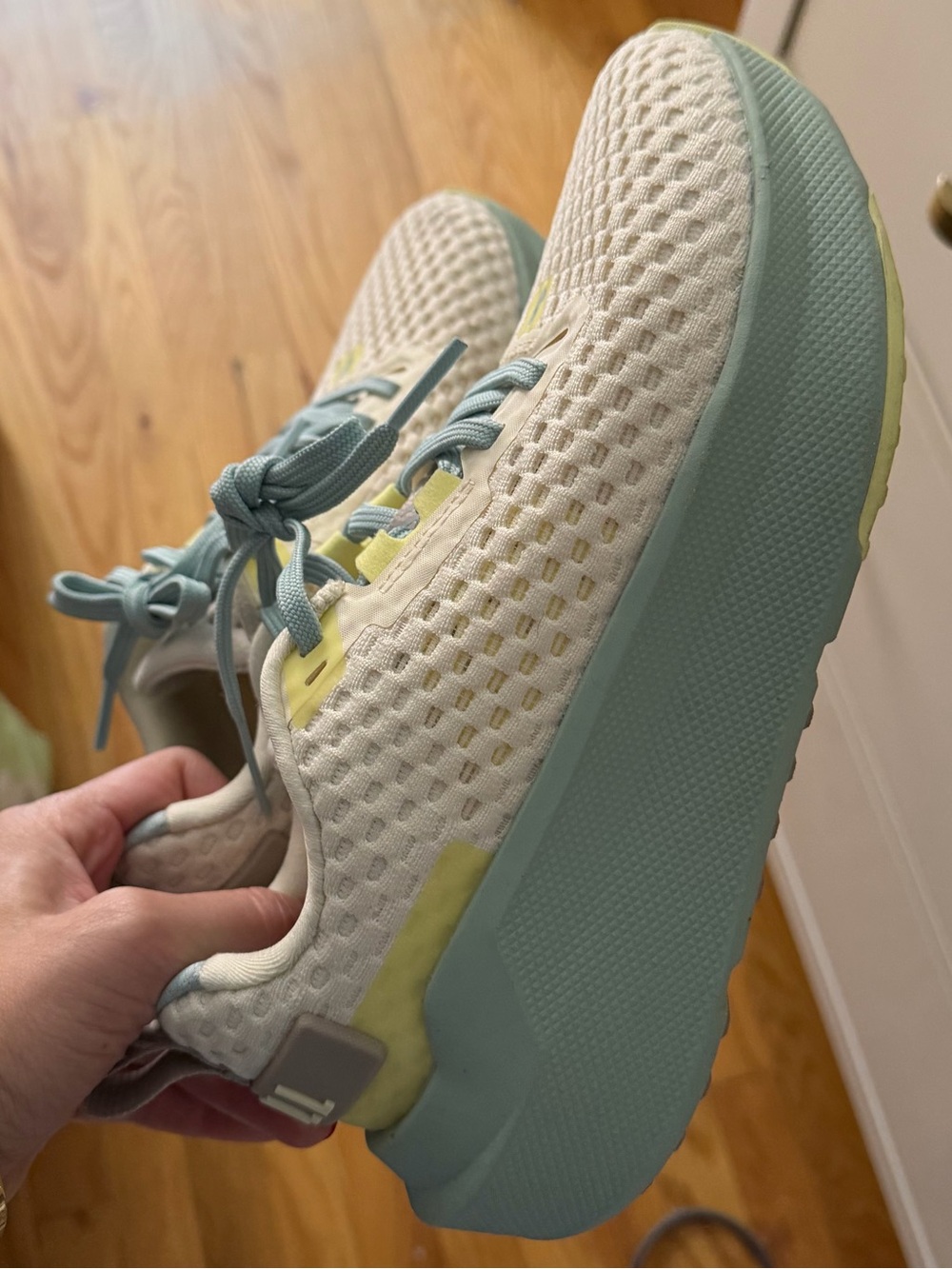 NOBULL Women's Mesh Trainer - White/Light Blue/Yellow - Picture 5 of 5